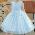 thumbnail image 7 of Jalioing Tulle Dress Princess Skirts for Child Girl Sleeveless Kids Girls Puffy Dresses Layered Mesh Skirt (5-6 Years, Blue), 7 of 7