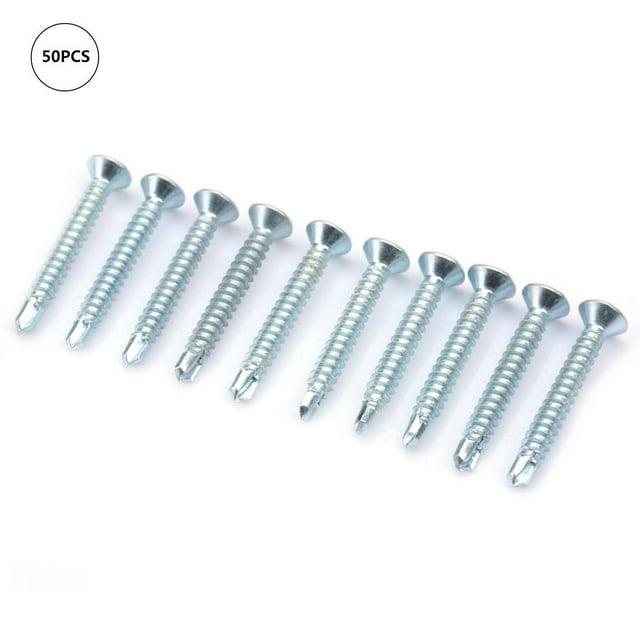 Rdeghly Self-drilling Screw, Metal Screws, 50pcs For Thin Sheet Household Wood DIY Work Steel Structure