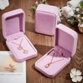 thumbnail image 4 of 2Pcs Velvet Jewelry Box Lilac Color Rectangle Flocking Necklace Pendant Case, 4 of 5