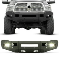 Kojem Off-Road Front Bumper Fit for 2010-2018 Dodge Ram 2500 3500 Mesh w/LED Lights Retains Tow Hooks Steel