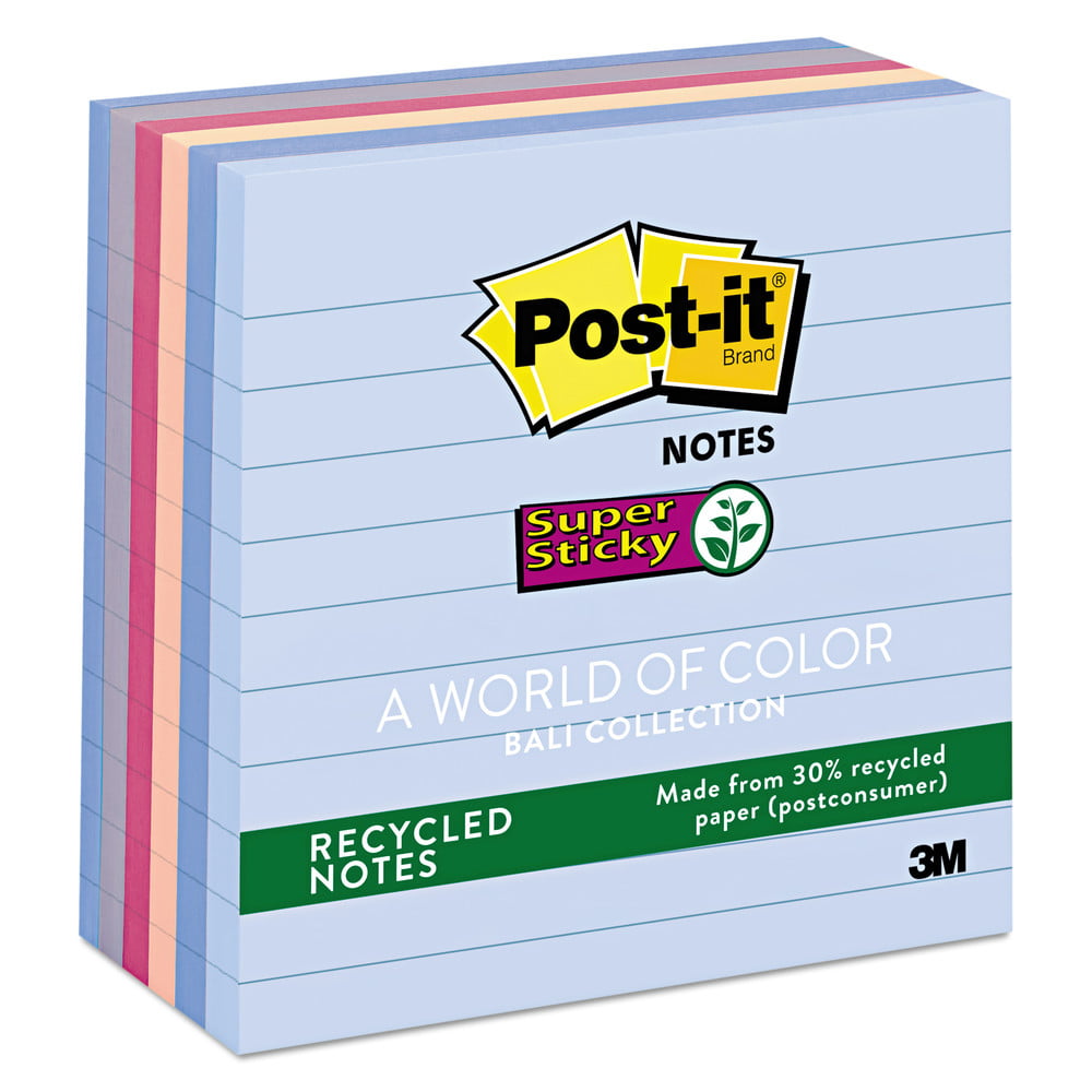 Marseille Collection 5 Pads Pink, Mint, Yellow Post-it Super Sticky Notes & Notes Pastel Colors America's #1 Favorite Sticky Notes 660-5PK-AST Recyclable 4 in x 6 in 