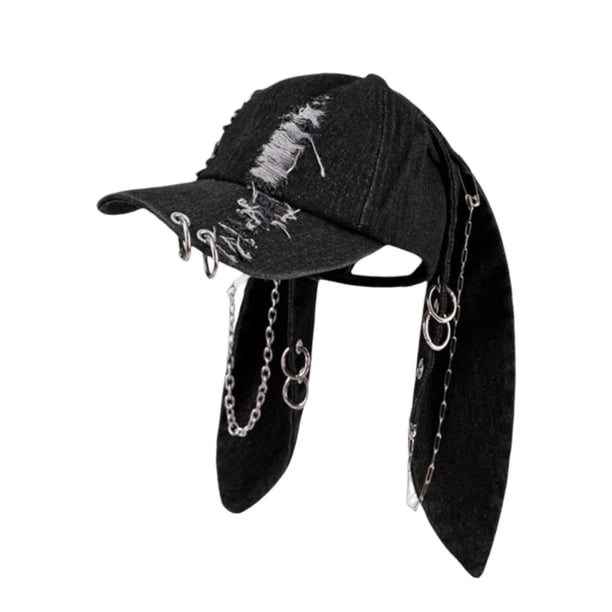 Gorra de béisbol con orejas de animal, regalo, gorra vaquera para primavera y verano, para mujeres y hombres, deportes y viajes. Orejas de conejo negras