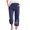 Navy, variant on fartey Women Cotton Linen Capri Pants Roomy Comfy Pockets Elastic Waist Drawstring Pants Dandelion Graphic Casual Breathable Beach Pants
