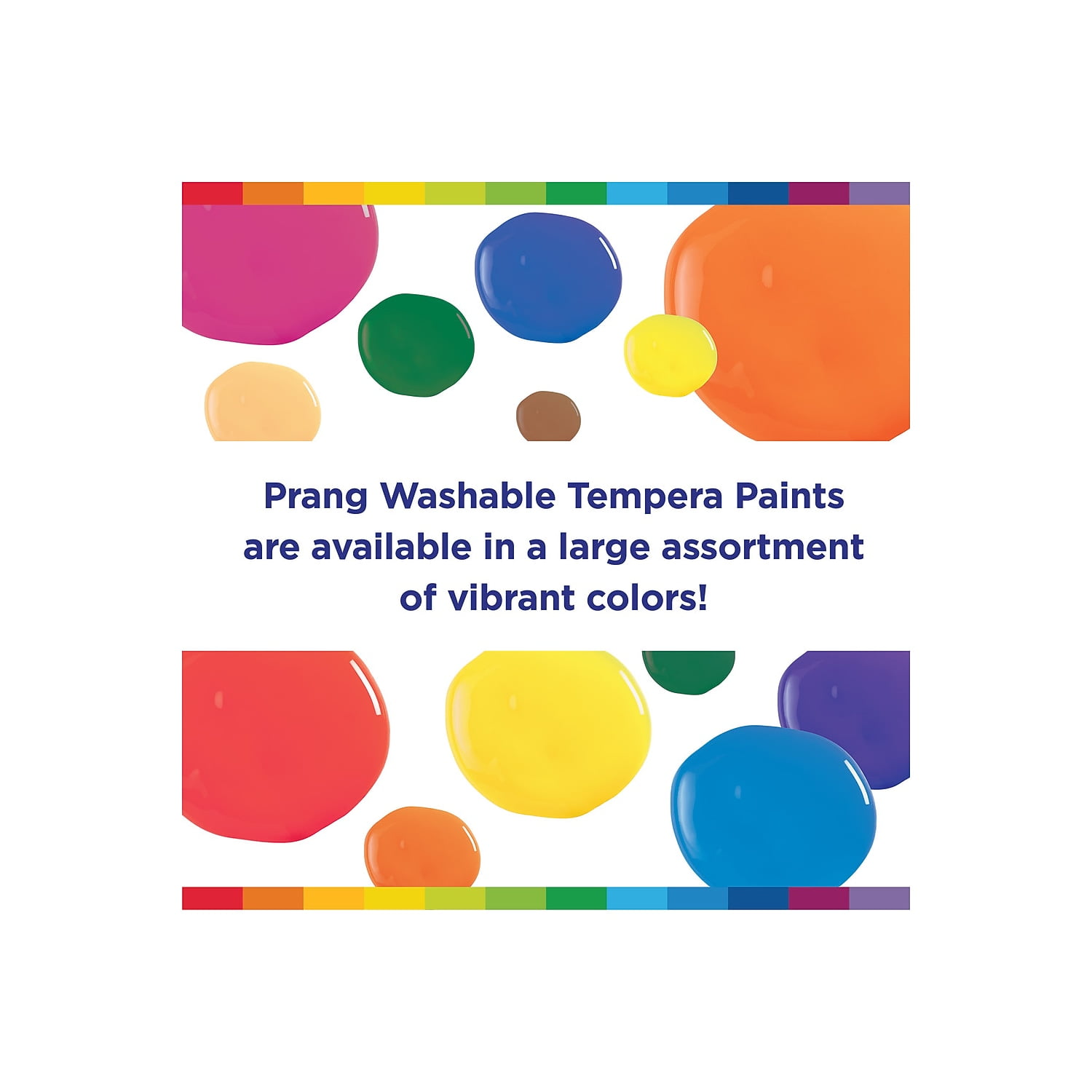Prang Washable Paint, Assorted, 16 oz, 12 per Set