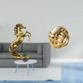 thumbnail image 2 of Estatua de caballo de pie, figura de mesa, adorno de cerámica, bola de hilo, escultura hecha a mano, obra de arte de resina, adecuada para regalar, de, 2 of 8