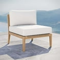 thumbnail image 2 of Modway Clearwater Teak Wood and Fabric Outdoor Armless Chair in Gray/White, 2 of 8