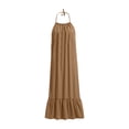 thumbnail image 5 of Dresses for Women Crew Neck Adjustable Spaghetti Straps Sleeveless Maxi Dress Fashion Loose Casual Cotton-Linen Sundress, 5 of 7