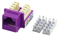 10 Pack of RJ4508 Female Keystone Jack Connector Red Category 5e