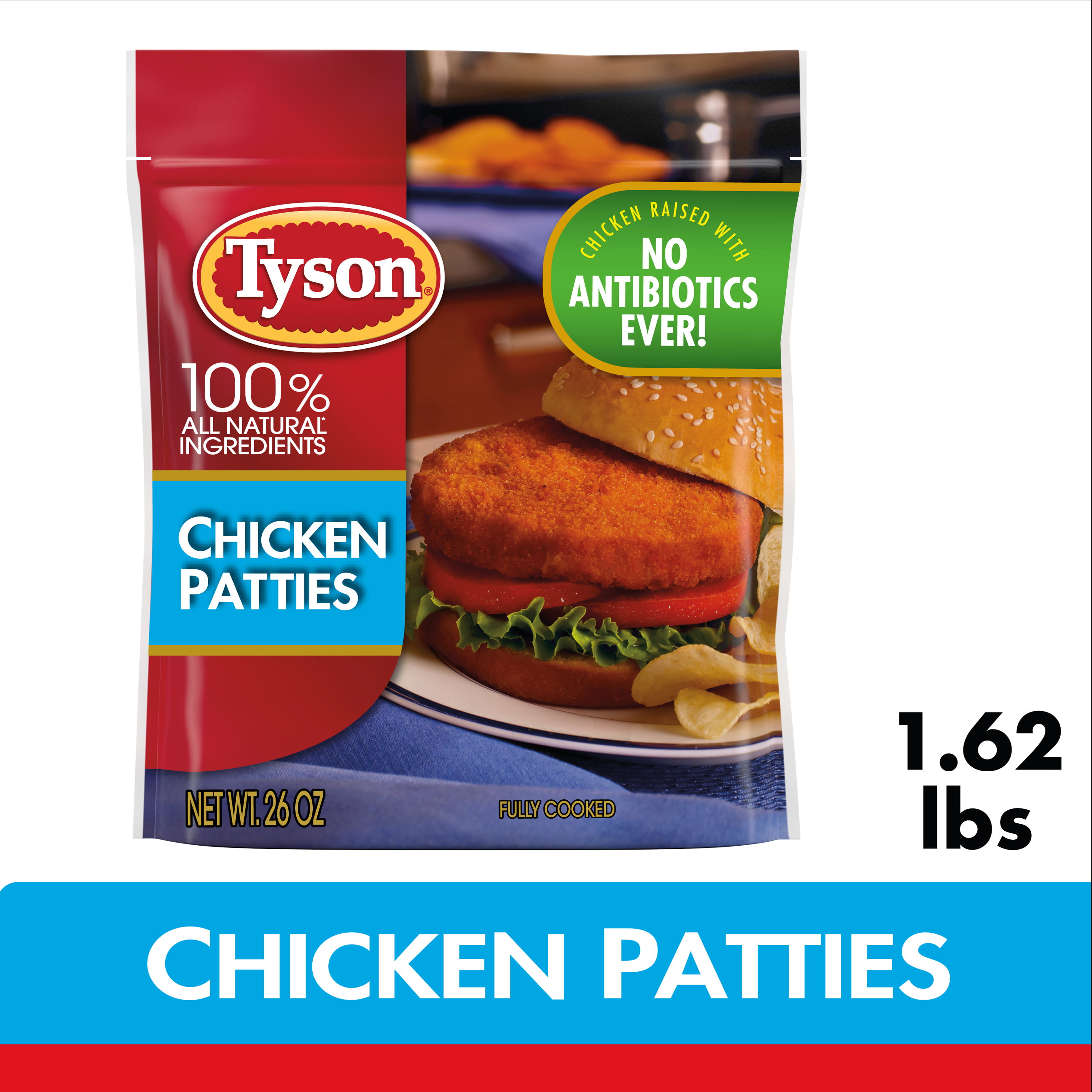 Tyson Fully Cooked Breaded Chicken Patties, 1.62 lb ...