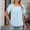 Blue, variant on Solid Color Pleated Womens Basic Shirts Short Sleeve Casual Crew Neck T-Shirts Flutter Soft Loose Tees Womens Tops
