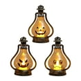 thumbnail image 2 of Darzheoy Mini Lantern with Flickering LED Candles, 2pc Vintage Decorative Hanging Candle Lanterns for Halloween, Christmas, Table Centerpiece, 2 of 7