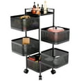 thumbnail image 2 of Andvari Rotating Storage Cart with 5-Tier Mesh Baskets, 11.42" x 11.42" x 36.61", 2 of 12