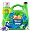 Gain Plus Laundry Detergent Liquid, Now with Odor Defense + OXI, Waterfall Delight Scent, 170 fl oz, 129 Loads