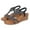 Navy, variant on Women's Low Wedge Sandals Summer Dressy Platform Shoes Elastic Ankle Strap Walking Sandals
