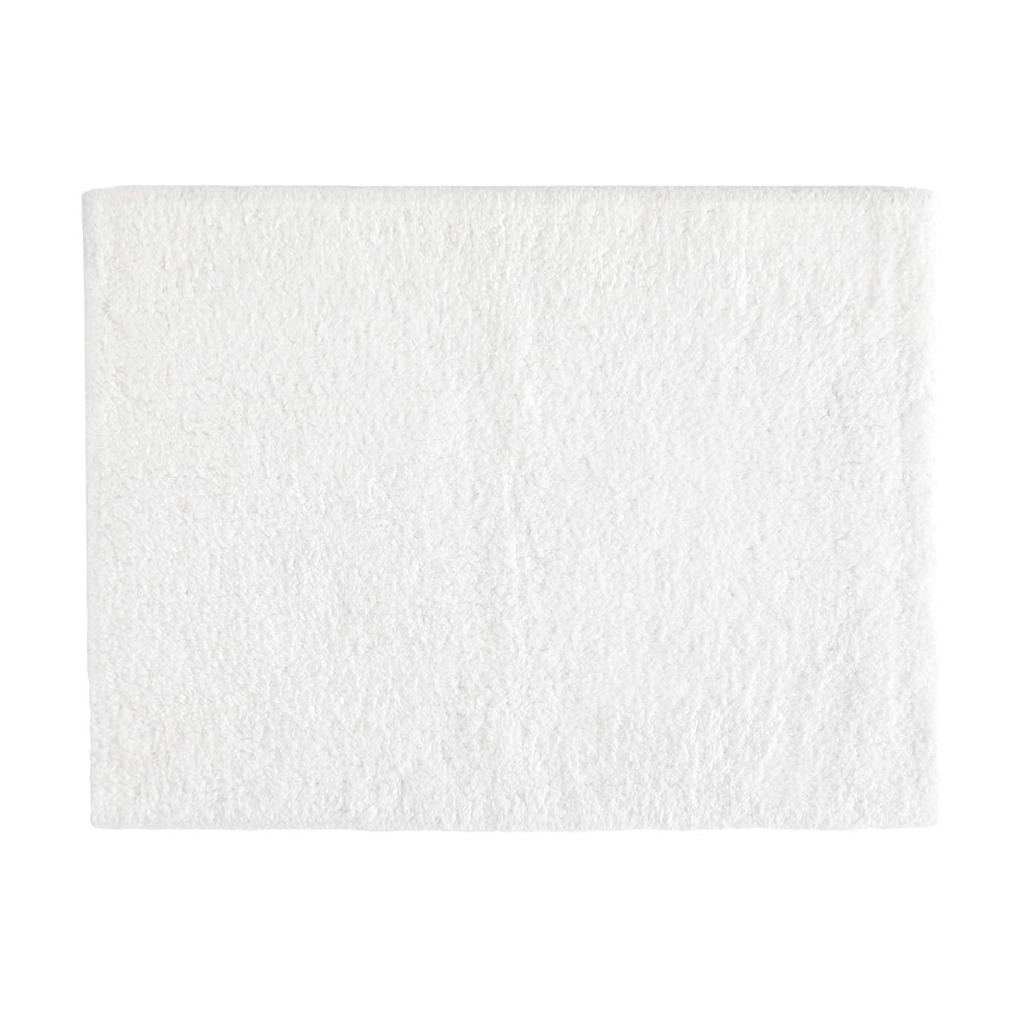 Noble Linens Reversible Dual-Texture Cotton Bath Mat, 24 in x 17 in, White