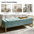 thumbnail image 5 of Tina's Home 55" Upholstered Storage Bench Tufted End of Bed Bench Bedroom Entryway Sage, 5 of 8