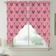 thumbnail image 2 of Pink Spring Butterfly Swag Valances for Windows, Kitchen Window Curtains Over Sink, Black Bow Knot Window Treatment Curtains for Living Room/Bedroom Curtains 2 Panel Sets 36"x45", 2 of 8