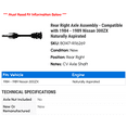 thumbnail image 2 of Rear Right Axle Assembly - Compatible with 1984 - 1989 Nissan 300ZX Naturally Aspirated 1985 1986 1987 1988, 2 of 2