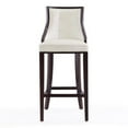 thumbnail image 2 of Manhattan Comfort Fifth 31.5" Faux Leather Barstool in Pearl White/Walnut, 2 of 5