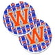 Carolines Treasures CJ1083-WCARC Lettre W Football Vert avec Bleu & Orange Ensemble de 2 Porte-Gobelet Voiture Coaster – image 1 sur 1