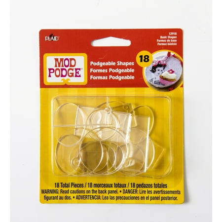 Mod Podge Acrylic Shapes Clear 18 Pc