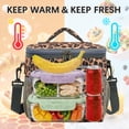 thumbnail image 3 of GYEUKHAM Insulated Reusable Lunch Bag Adult Large Lunch Box for Women and Men with Adjustable Shoulder Strap,Front Zipper Pocket and Dual Large Mesh Side Pockets,Leopard, 3 of 8