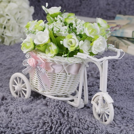 Plastic Office Bedroom as Gift of the Rattan Tricycle Bike Flower