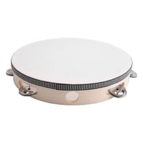 Tambourine for Adults 10 Inch Hand Held Drum Bell Birch Metal Jingles Percussion Gift Musical Educational Instrument