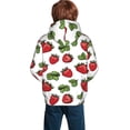 thumbnail image 3 of Bingfone Hand Drawn Strawberry Pattern Youth Classic Hoodies Soft Hooded Pullover Sweatshirts for Girls and Boys, 3 of 6