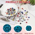 thumbnail image 3 of Perles en Strass pour Fabrication de Bijoux, Perles Rondes Brillantes Disco Bleu Lac 200 Pcs, 3 of 7