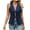 Dark Blue, variant on Jinhomg Denim Vest for Women Deep V Neck Tie Bow Top Sleeveless Waistcoat Jean Vests Light Blue L