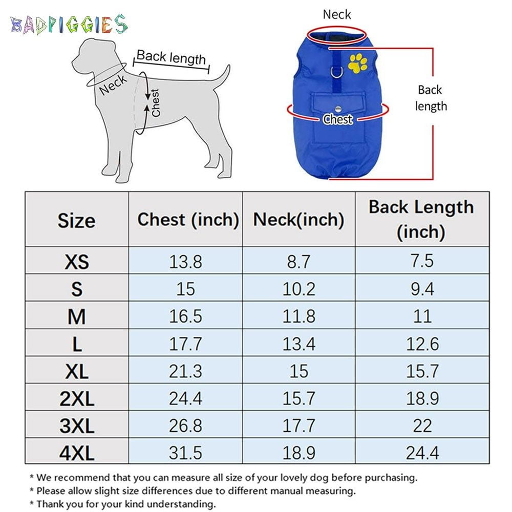 BadPiggies Double Sides Dog Vest Coat Winter Waterproof Pet Jacket for Small Medium Large Dogs (XL, Red)