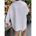 thumbnail image 6 of Womens Shirts Button Down Stripe Long Sleeve Blouse Fashion Casual Tops 2025 White S, 6 of 7