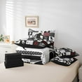 thumbnail image 5 of Feelyou Teens Football Athlete Bedding Comforter Set 7pcs, Modern Soccer Game Queen Bedding Sets, Fashion Patchwork Plaid Reversible Queen Sheet Sets, Ultra Soft Bedroom Decor, 5 of 7