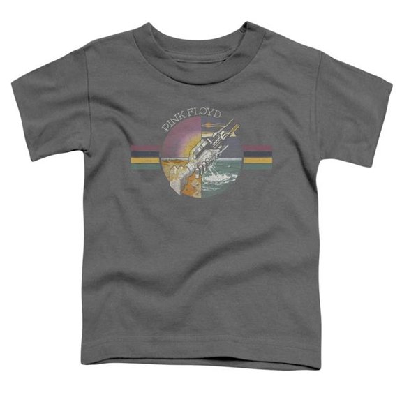 Trevco Sportswear  Pink Floyd Welcome to The Machine Toddler Short Sleeve T-Shirt, Charcoal - Large 4T