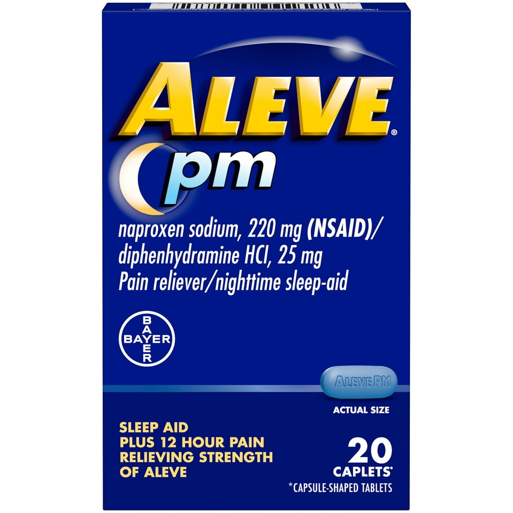Aleve PM Pain Relief and Nighttime Sleep Aid Naproxen Sodium Caplets