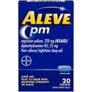 Aleve PM Pain Relief and Nighttime Sleep Aid Naproxen Sodium Caplets â€ 20 Count