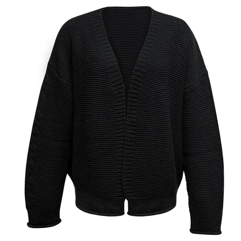 Ladies black chunky cardigan online