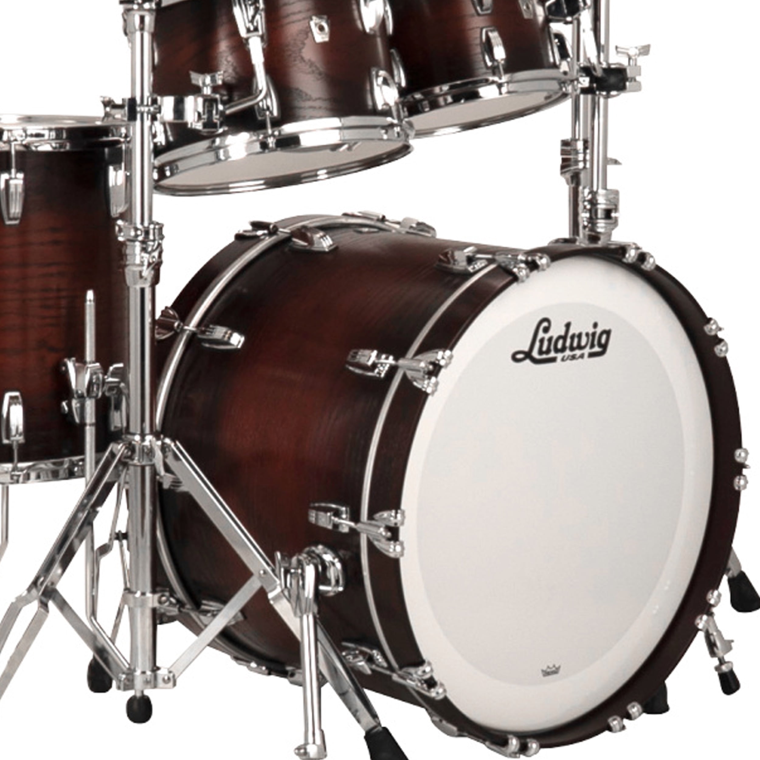 Ludwig Classic Oak 4-Piece Studio Drum Set with 22" Bass Drum, Brown Burst