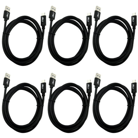 RNDs USB-C to USB-A (3.0) Long Fast Charger 6ft Cable (6-Pack) with 56k Ohm Pull-up Resistor for: Google (Pixel / XL), HTC, LG, Samsung Galaxy (S8, S8 Plus, Note 8) and all Type C devices