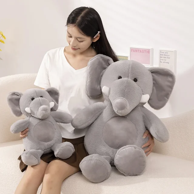 Peluche de elefante gris para bebé, muñeco de peluche suave, regalo para festivales, 40/55/65cm
