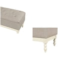 thumbnail image 2 of Upholstered Storage Bench In Antique Cream/ Grey - Detailing Solid Wood Turned Legs 16"d X 46"w 18.5"h 44.25"w Interior Chest 15.5 In. Package Height Assembly Required, 2 of 5