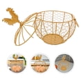 thumbnail image 3 of GOOHOCHY Huevera: cestas decorativas para encimera. Contenedor de alambre metálico con doble asa y tapa con pomo de pollo. Frutero redondo para centro de mesa rústico., 3 of 8