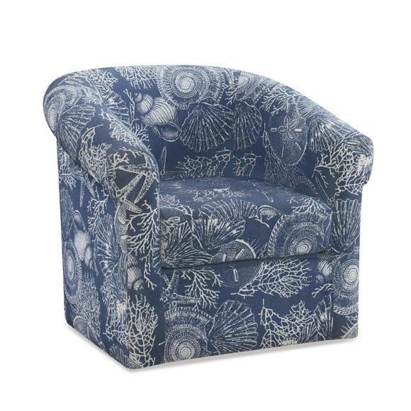 McRae Swivel Club Chair, Blue