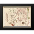 thumbnail image 2 of Martines 14x11 Black Modern Framed Museum Art Print Titled - Mediterranean Sea Ports - Martines 1587, 2 of 5