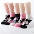 thumbnail image 3 of Calcetines de algodón puro para niños, calcetín de Anime Sanrios Hellokittys Kuromi Kawaii, cómodos, transpirables, bonitos dibujos animados, calcetines de barco para niños y niñas, 3 of 5