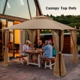 thumbnail image 5 of Costway 10' x 12' Patio Gazebo Replacement Top Cover 2-Tier Canopy (Only) CPAI-84 Outdoor Brown, 5 of 10