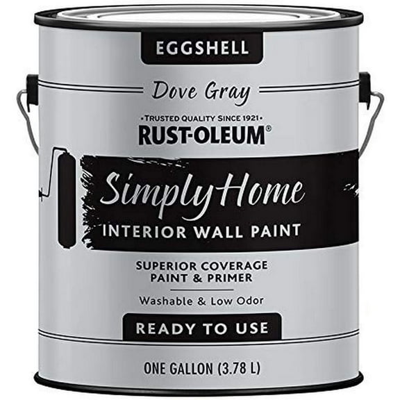 Rust-Oleum Simply Home Interior Wall Paint 339521 Simply Home Eggshell Interior Wall Paint, Dove Gray, 128 Fl Oz