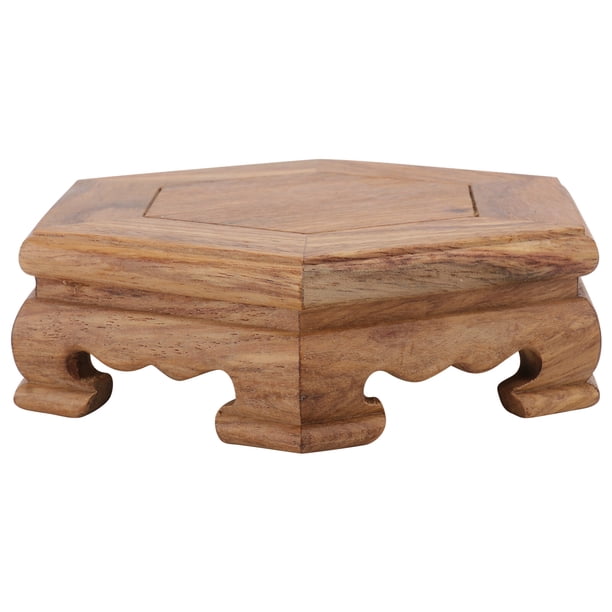 1 pieza de base de almacenamiento de madera, base decorativa para macetas, soporte para objetos de arte, pedestal