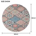 thumbnail image 6 of Round Waterproof Tablecloth 60×60 Inch, Vintage Floral Reusable Indoor/Outdoor Durable Table Cover for Party Kitchen Dinner Room Decor, 6 of 6